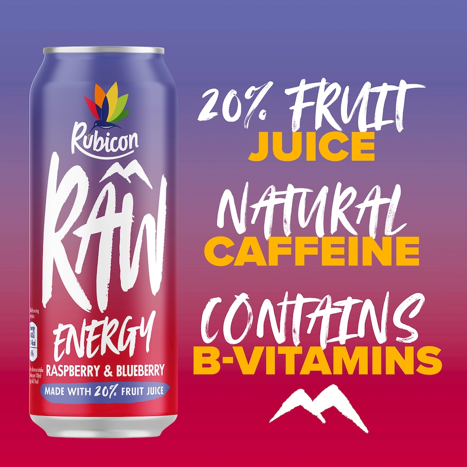 image 1 of Rubicon Raw Energy Raspberry Blueberry 500Ml