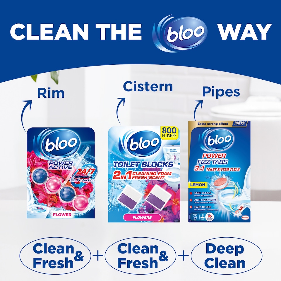 image 1 of Bloo Power Active Flower Rim Blocks 2 x 50g