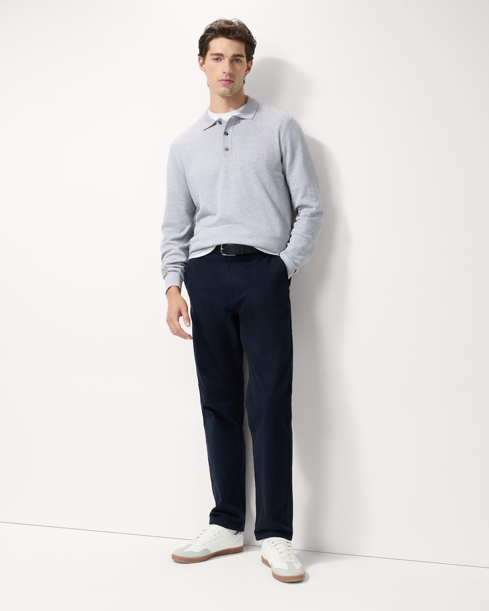 image 1 of F&F Pure Cotton Polo Knit Jumper in Grey