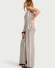 image 2 of F&F Textured Striped Wide Leg Co-ord Trousers in Multi Brown