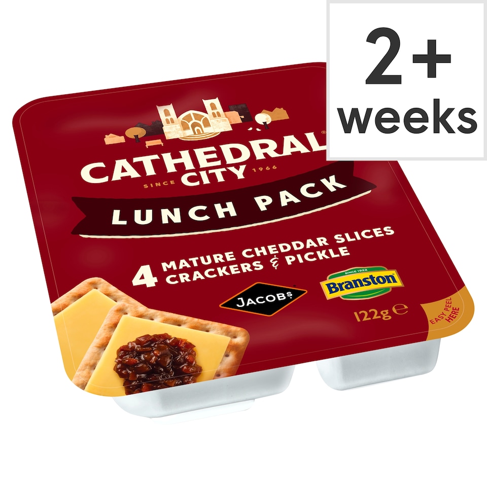 Cathedral City 4 Mature Cheddar Slices Crackers & Pickle 122g