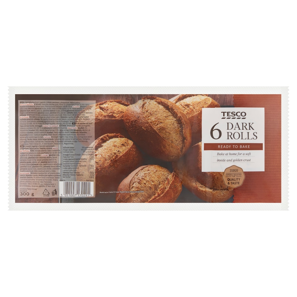 Tesco Dark Rolls 6 pcs 300 g