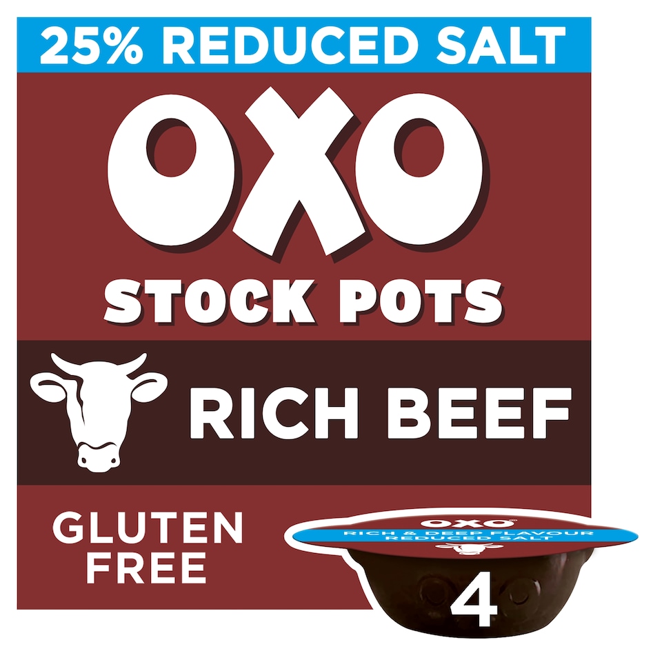 image 1 of Oxo Reduced Salt Beef Stock Pots With Rosemary 4X20g