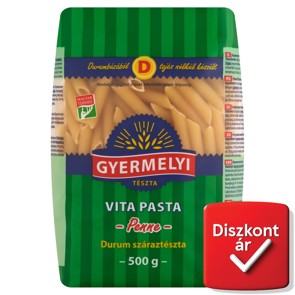 Gyermelyi Vita Pasta Penne Durum Wheat Dry Pasta 500 g
