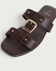 image 3 of F&F Buckle Detail Slip On Sandals in Brown