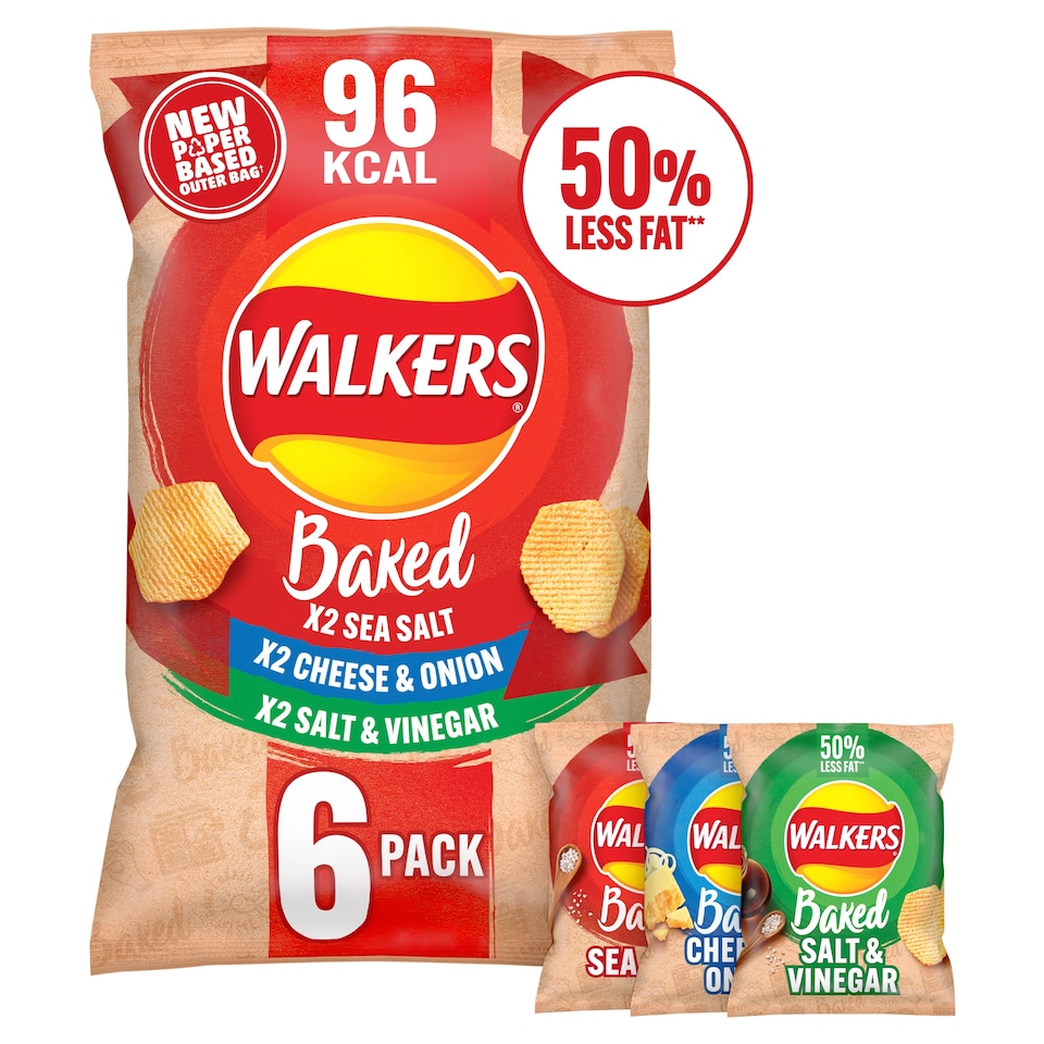 image 1 of Walkers Baked Variety Multipack Crisps 6x22g