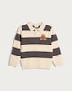 image 4 of F&F Boys Stripe Print Teddy Bear Rugby Jumper in Grey
