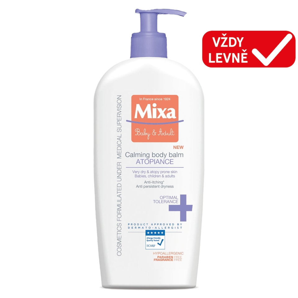 Mixa Panthenol Comfort zklidňující tělové mléko pro velmi citlivou pokožku, 400 ml