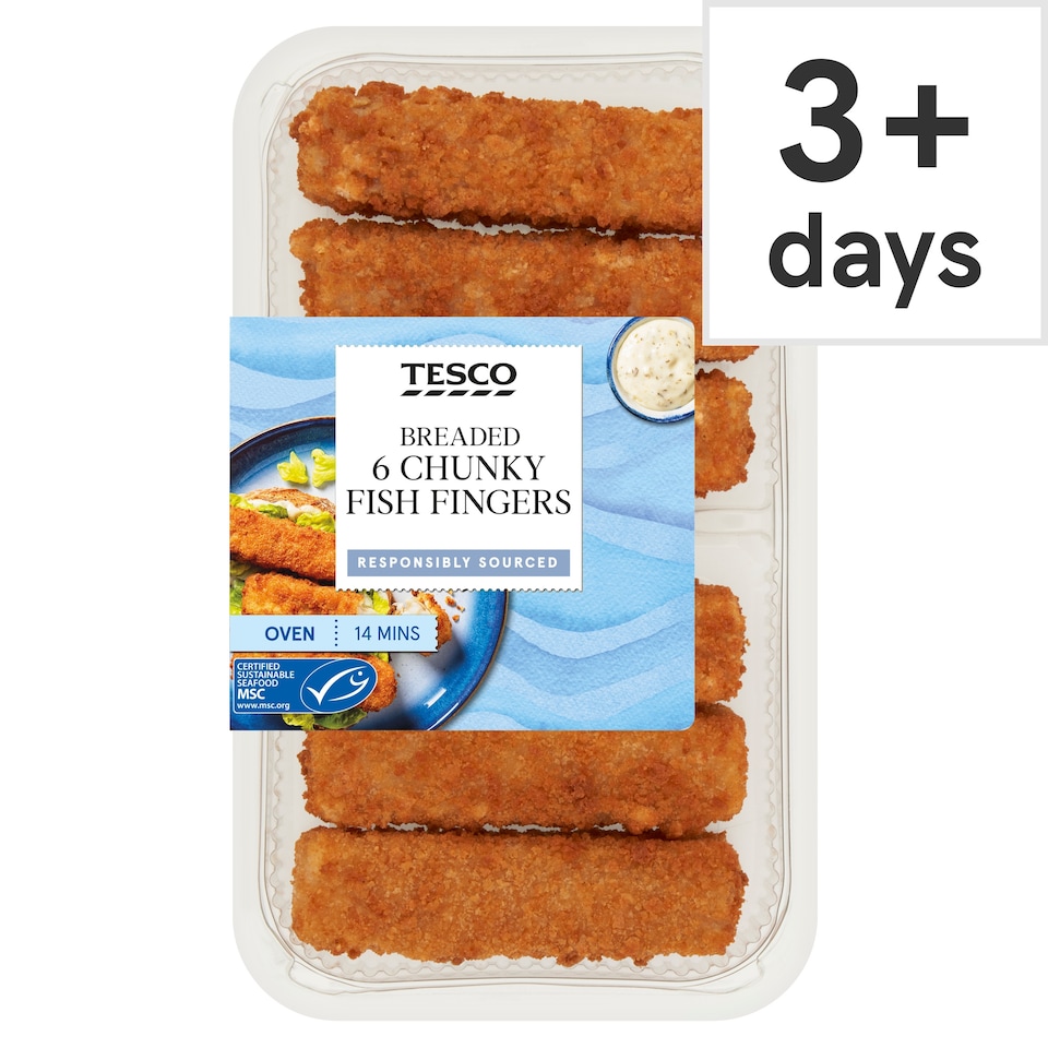 Tesco Breaded 6 Chunky Fish Fingers 300g