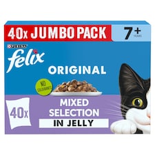 FELIX Original Senior 7+ Fish Selection in Jelly Wet Cat Food 40x85g