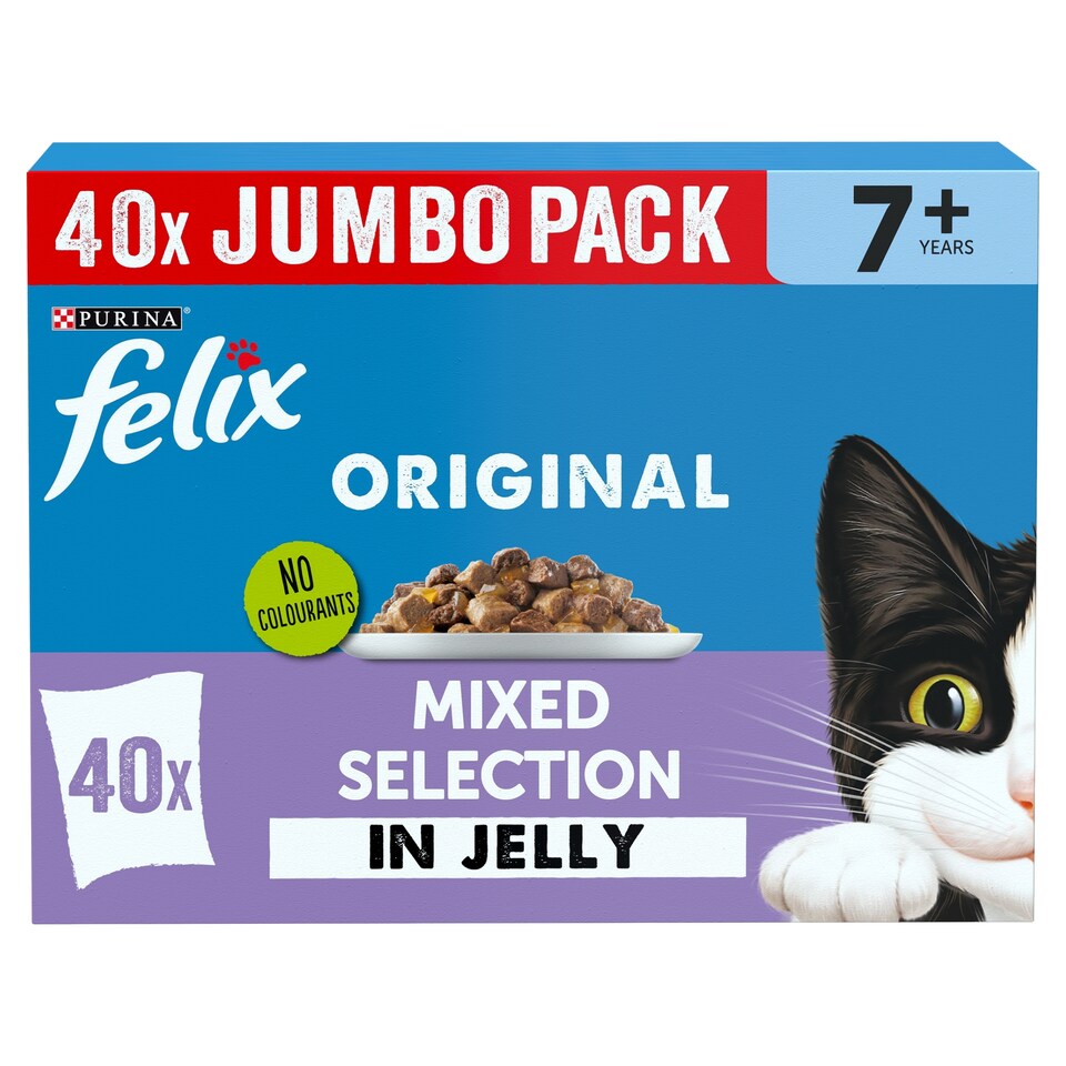 image 1 of FELIX Original Senior 7+ Fish Selection in Jelly Wet Cat Food 40x85g