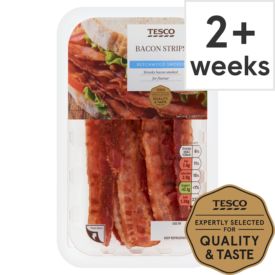 Tesco Bacon Strips 50G