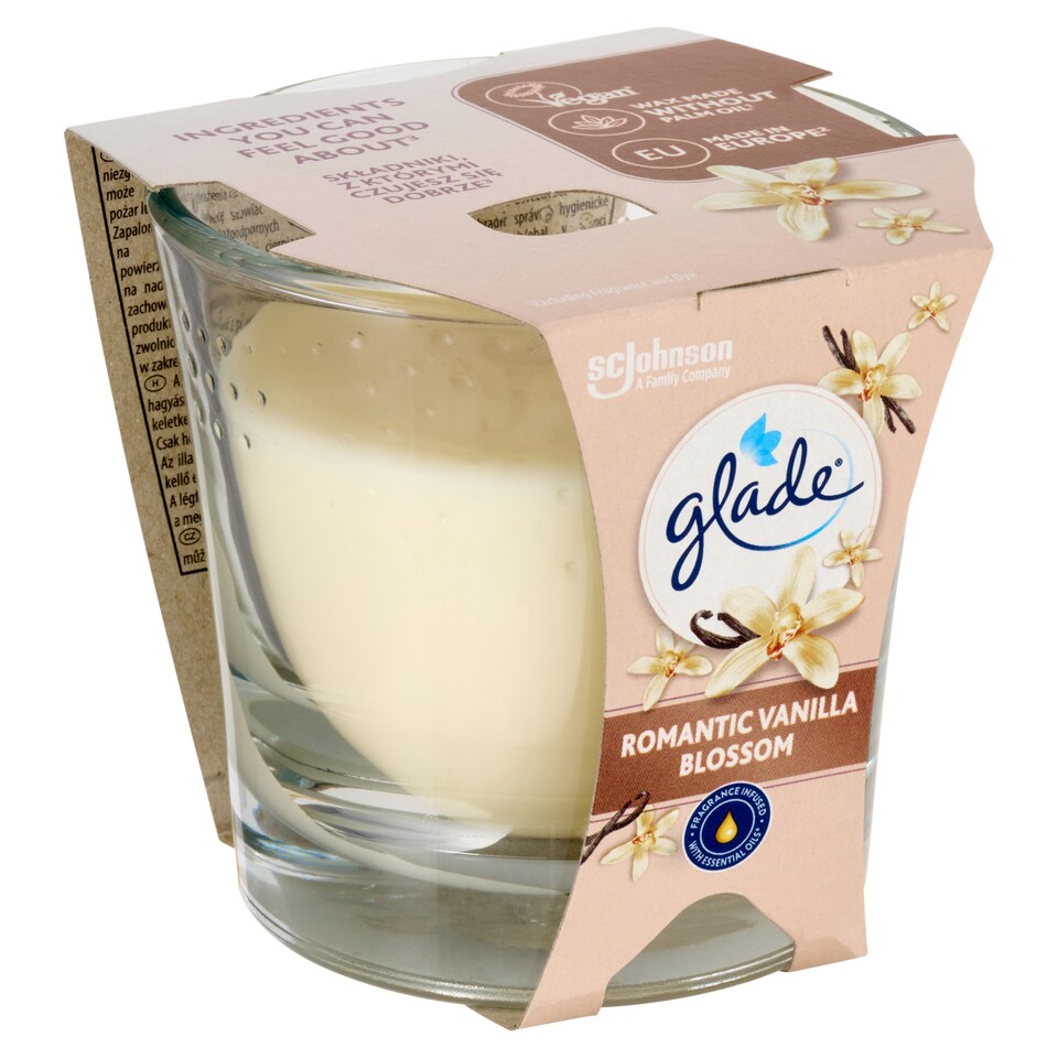 image 1 of Glade Romantic Vanilla Blossom Scented Candle 112g