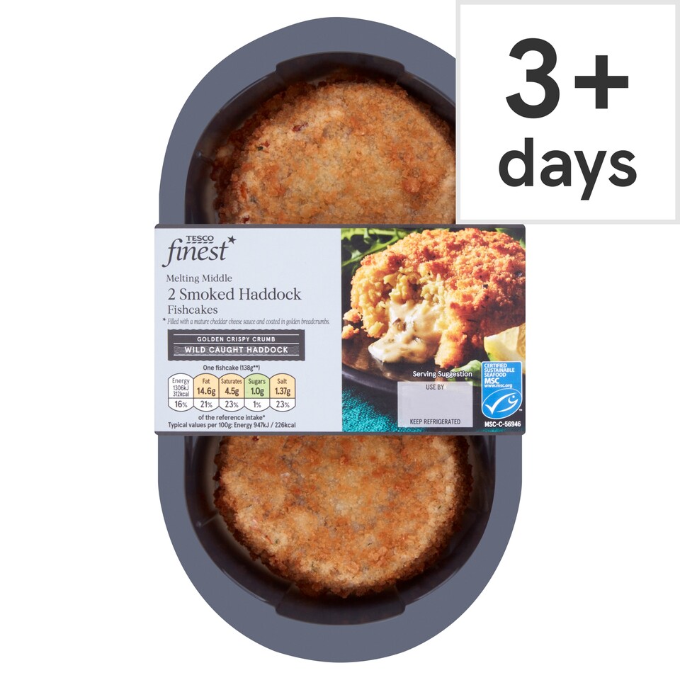 Tesco Finest 2 Smoked Haddock Fish Cakes 290G