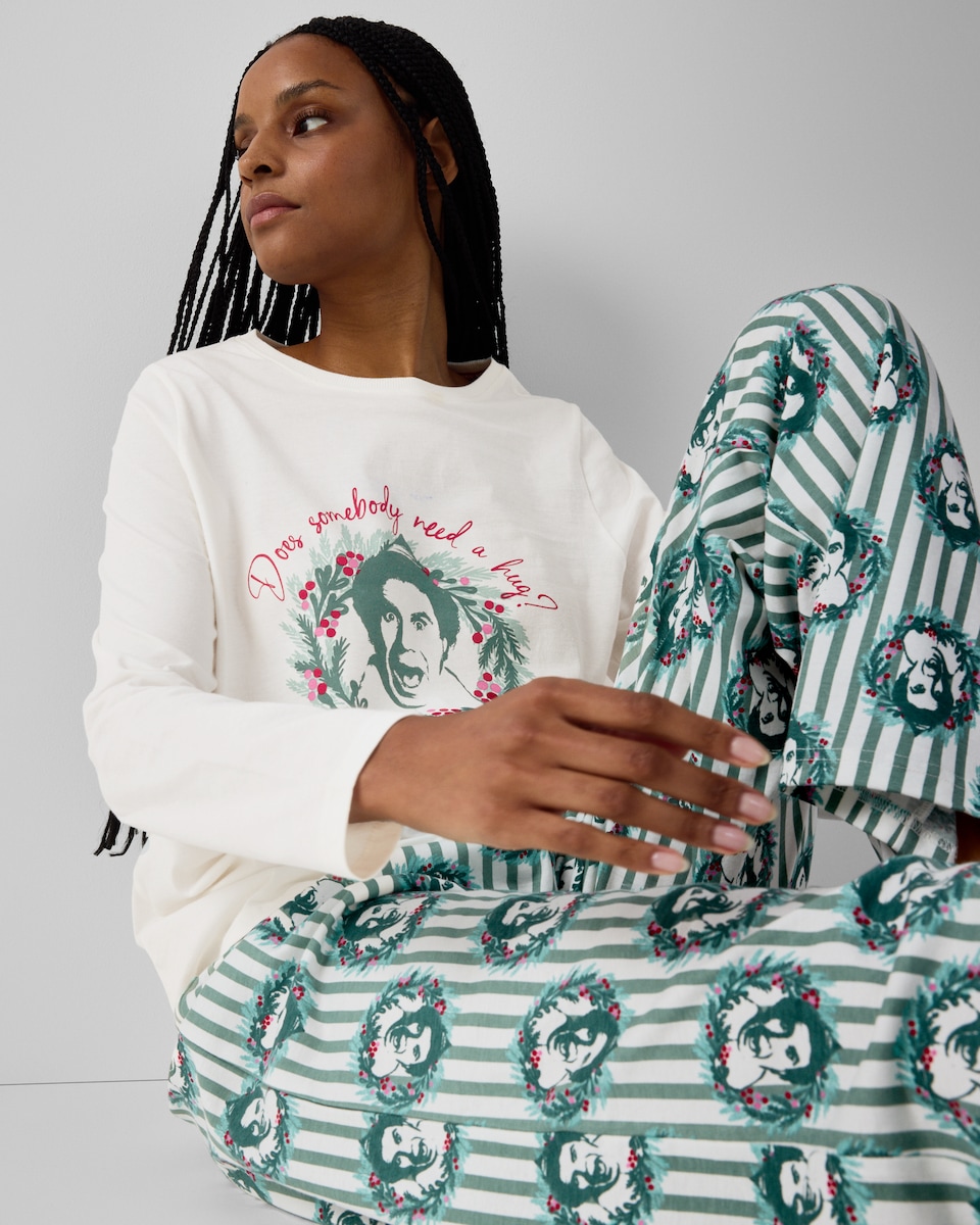 image 1 of Elf Pure Cotton Matching Family Christmas Pyjama Set in Cream