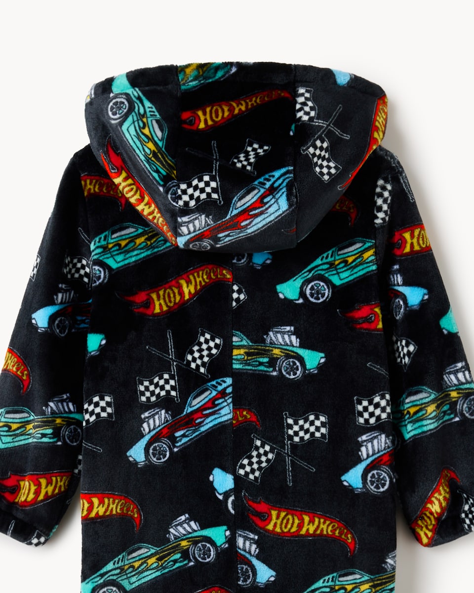 image 1 of Hot Wheels Fleece Onesie in Black