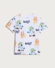 image 4 of Bluey Pure Cotton Scooter Print T-Shirt in White