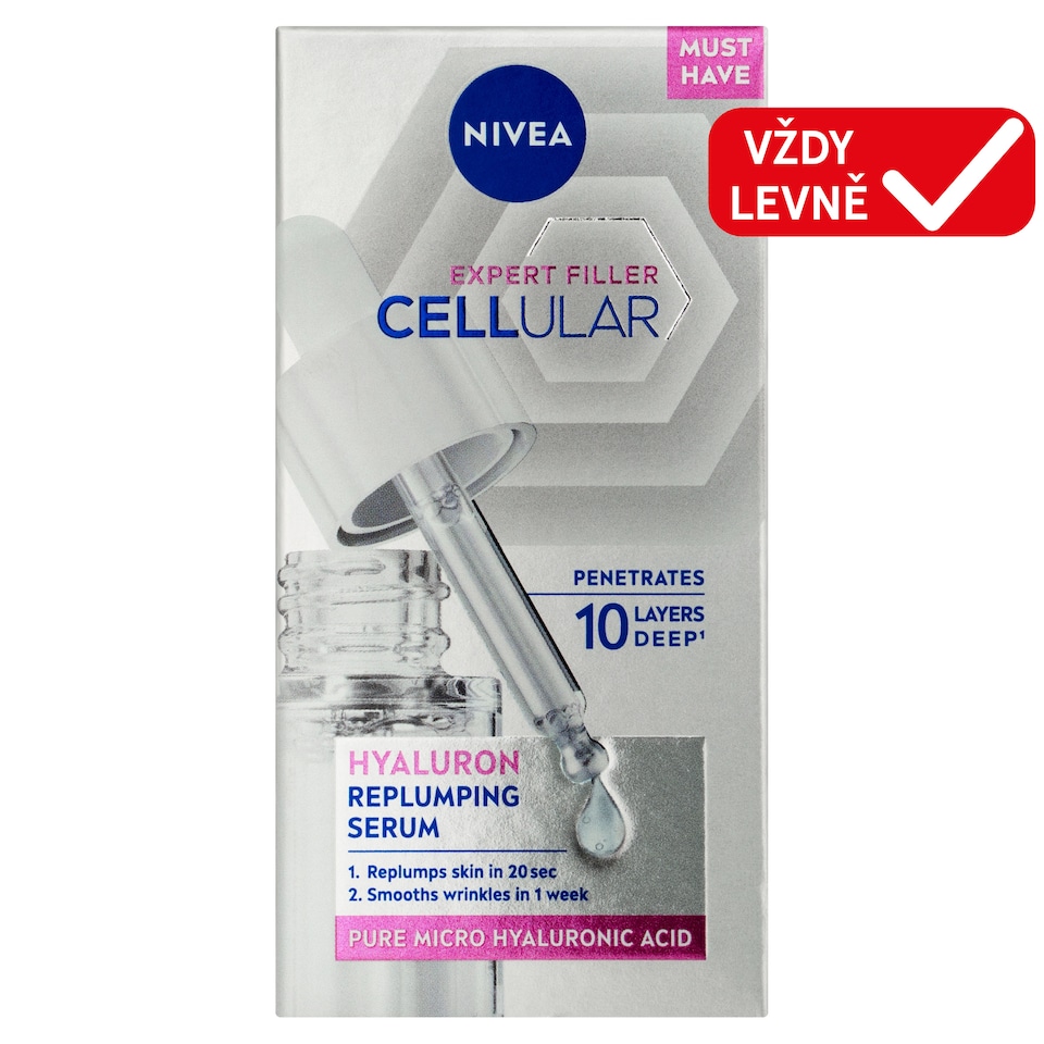 Obrázek 1 pro produkt Nivea Cellular Expert Filler Vyplňující hyaluronové sérum 15ml