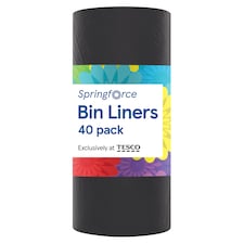 Springforce Flat Top Bin Liners 40 Pack 75L