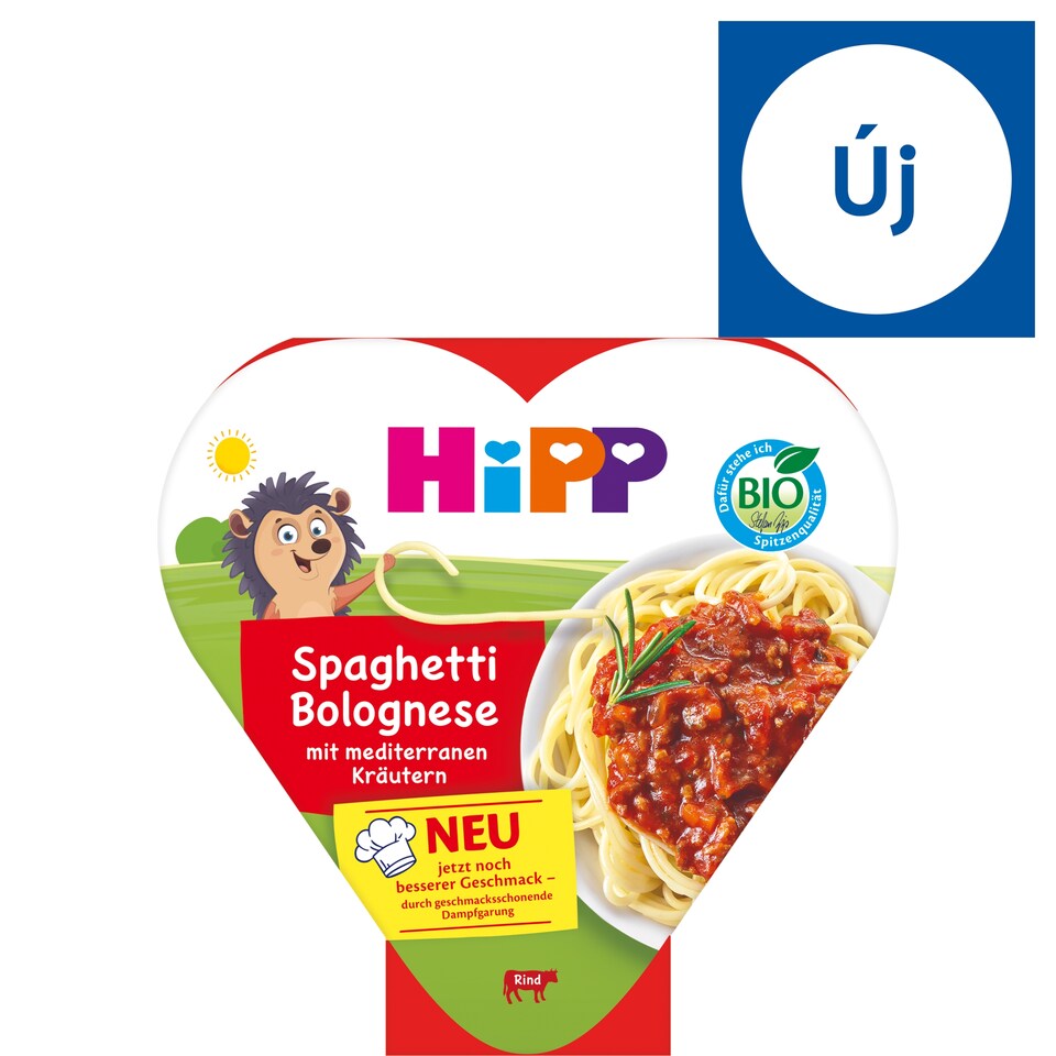 Hipp bio bolognai spagetti mediterrán fűszerekkel 1 éves kortól 250 g