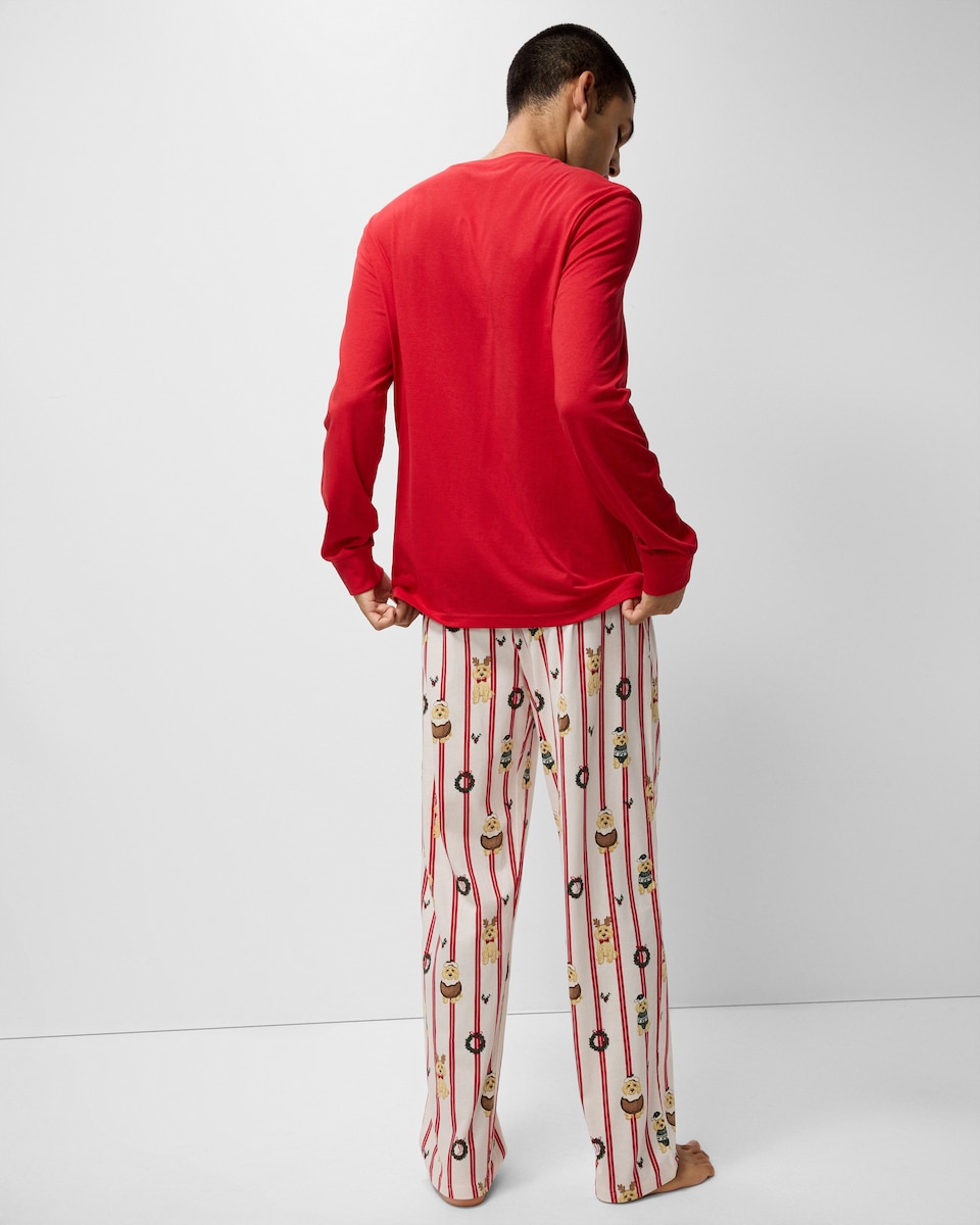 image 1 of Christmas Pure Cotton Christmas Pup Family Matching Pyjama Set in Multi Red