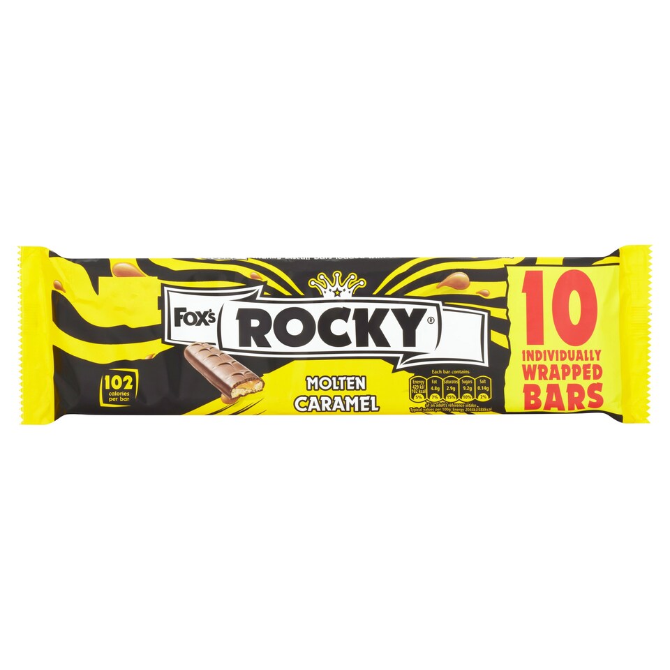 image 1 of Fox's Rocky Caramel Biscuit Bars 10 Pack