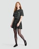 image 1 of F&F Boucle Textured A Line Co-ord Skirt in Multi Black White