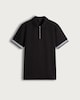 image 4 of The F&F Edit Textured Zip Neck Polo Shirt in Black
