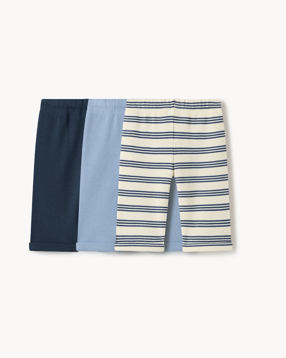 image 1 of F&F Baby 3-Pack Pure Cotton Leggings in Multi White