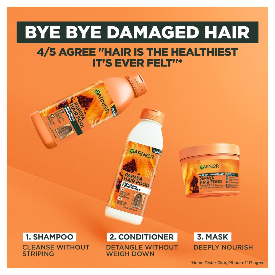 image 1 of Garnier Ultimate Blends Hair Food Papaya Shampoo 350ml