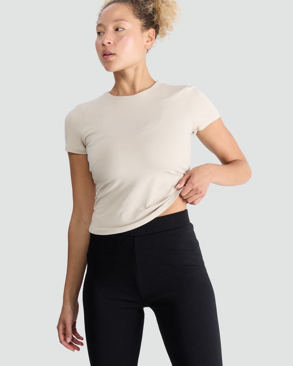 image 1 of F&F Medium Warmth Faux Fur Lined Leggings in Black