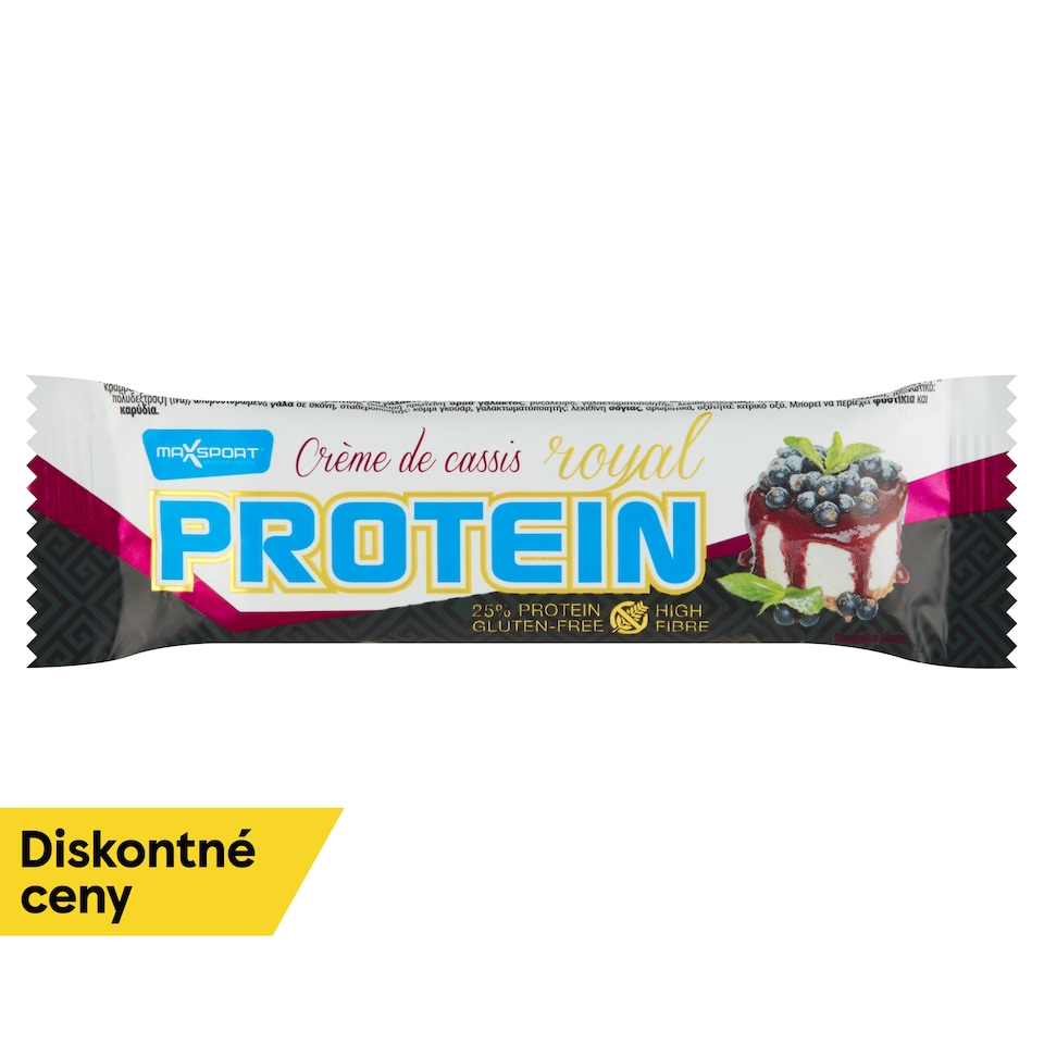 MaxSport Royal Proteínová tyčinka s príchuťou čiernej ríbezle v bielej poleve 60 g
