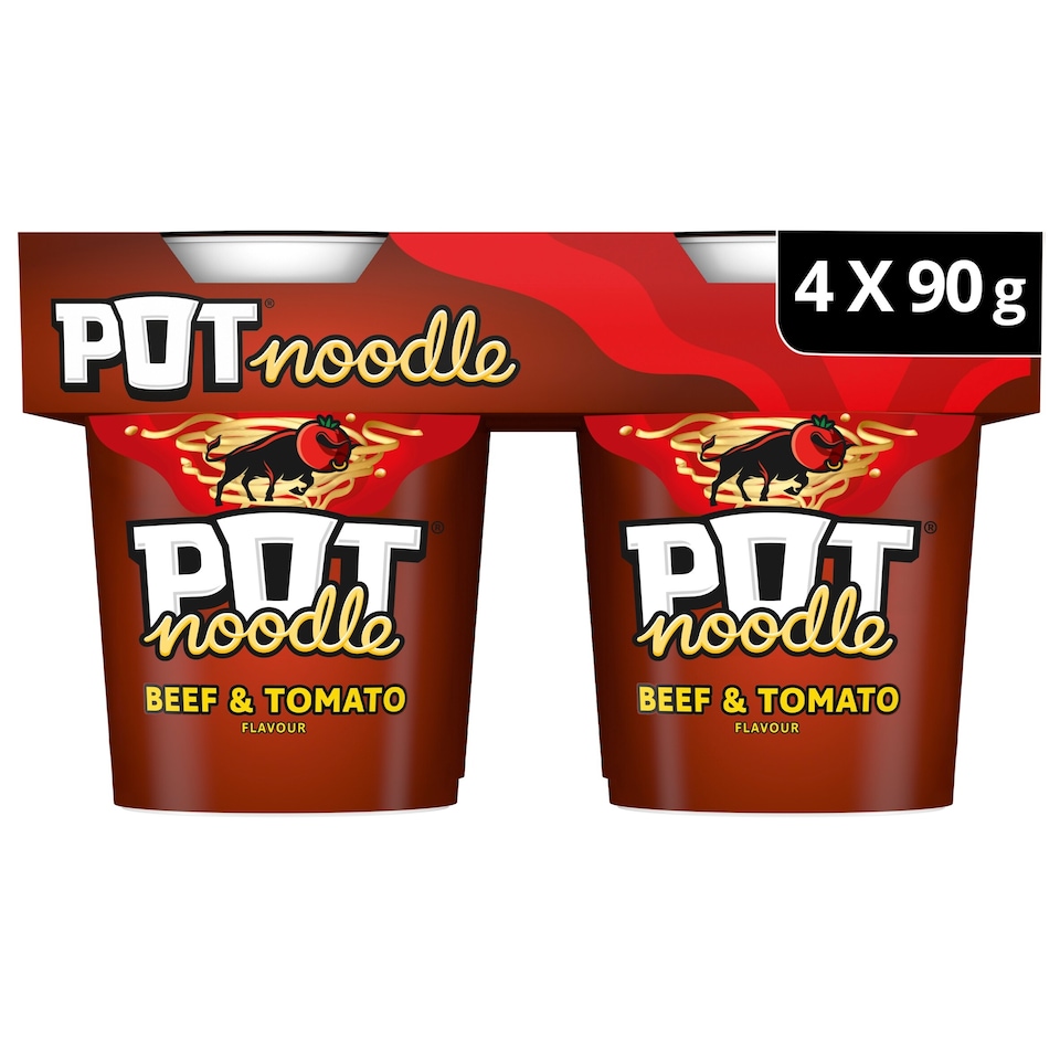image 1 of Pot Noodle Beef & Tomato 4 X 90G