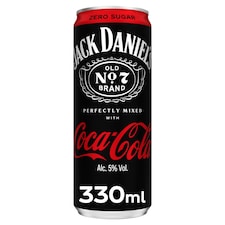 Jack Daniel's Whiskey & Coca-Cola Zero Sugar 330Ml