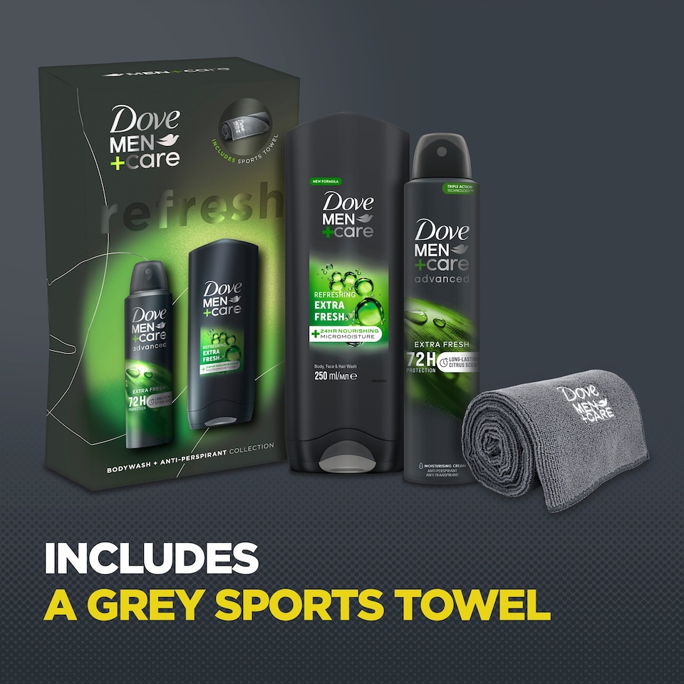 image 1 of Dove Men+Care Extra Fresh Duo with Gym Towel Gift Set