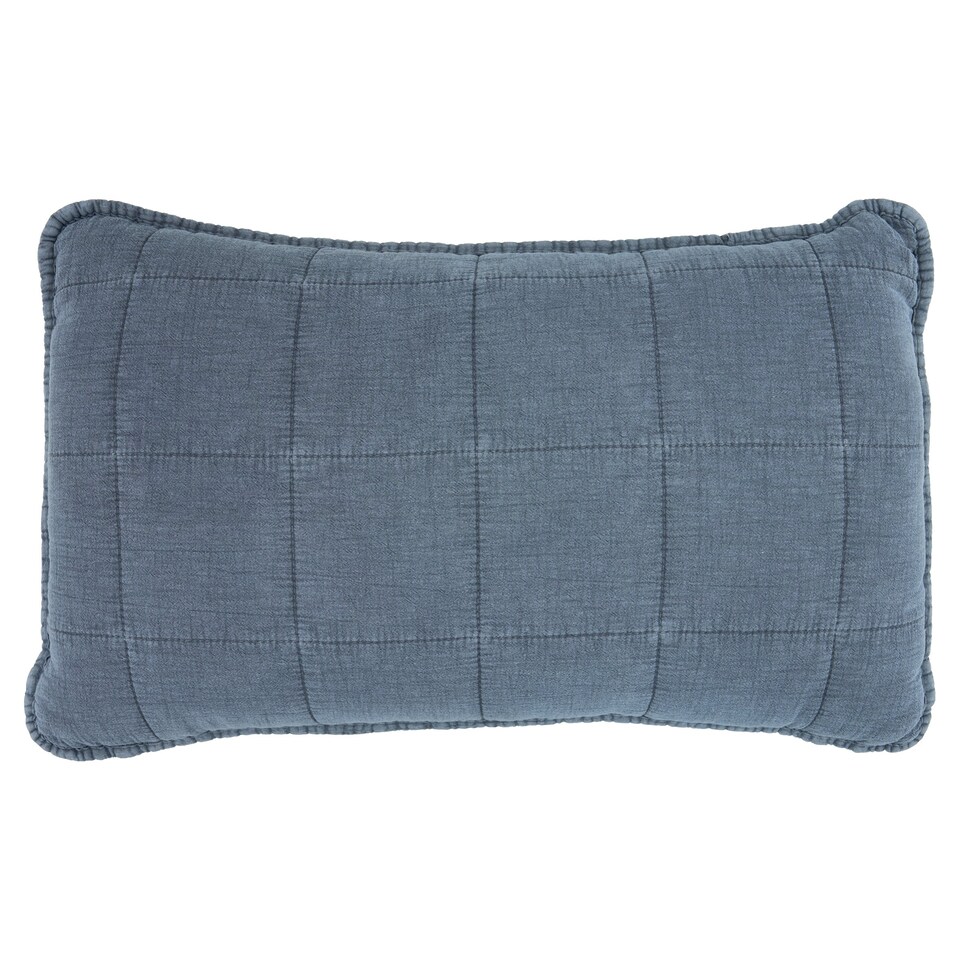F&F Home Blue Quilted Cushion 30x50cm