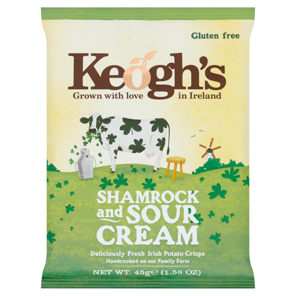Keogh's Shamrock And Sour Cream Irish Potato Crsps 45G