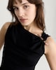 image 1 of F&F Ruched Twist Front Sleeveless Top in Black