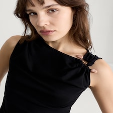 F&F Ruched Twist Front Sleeveless Top in Black