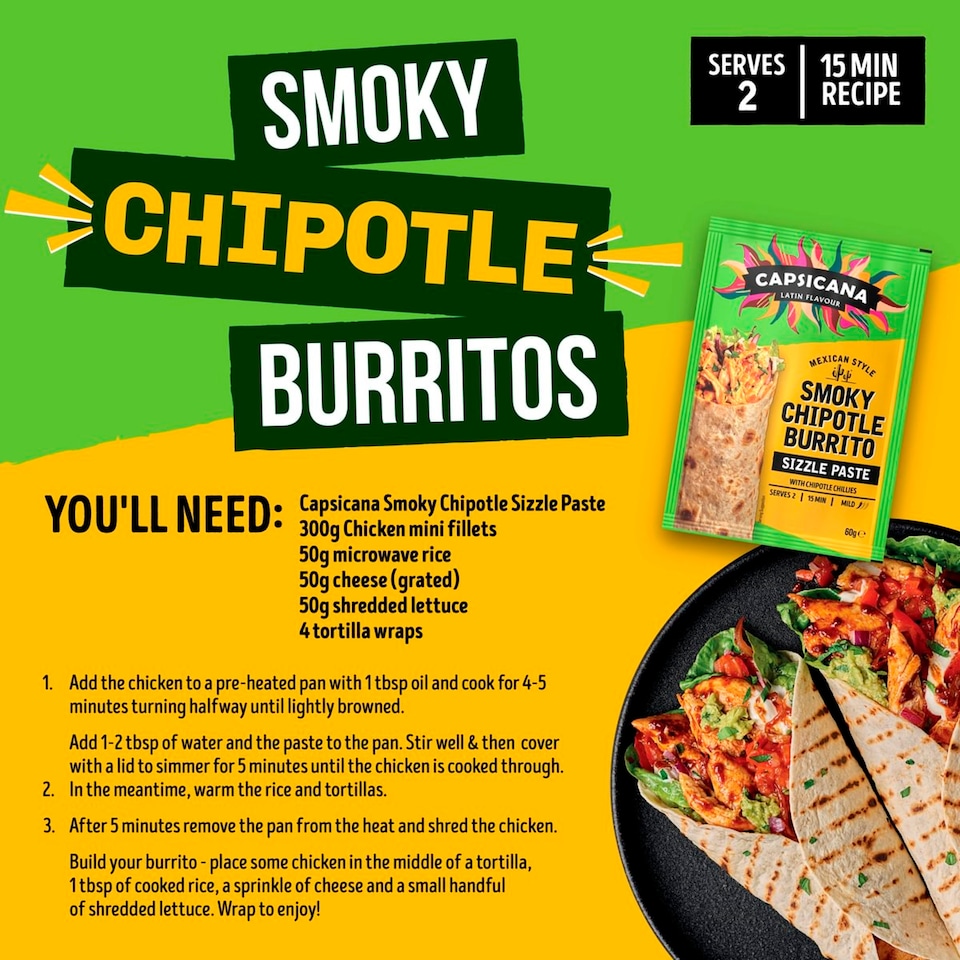 image 1 of Capsicana Mexican Burrito Tomato & Chipotle Paste 60G
