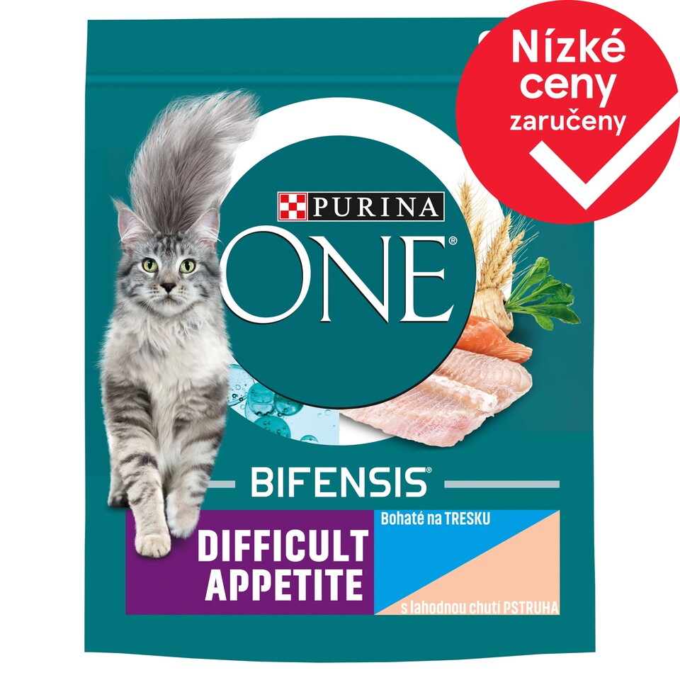 PURINA ONE Difficult Appetite, bohaté na tresku s lahodnou chutí pstruha 800g