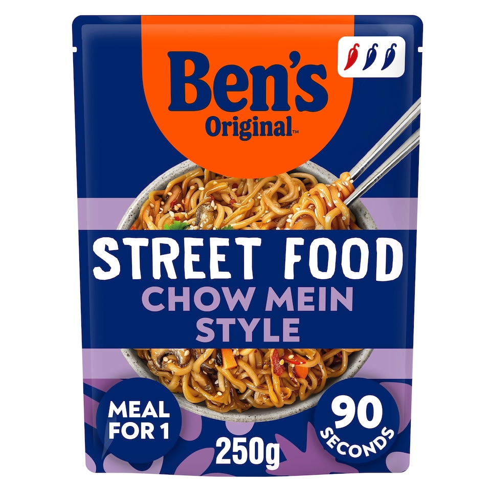 image 1 of Ben's Original Street Food Chow Mein Style Noodles 250g
