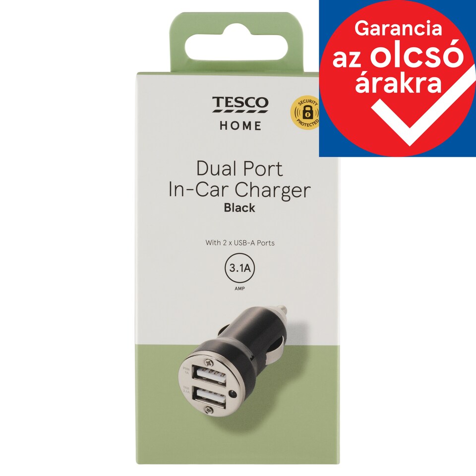 Tesco Home két csatlakozós autós töltő