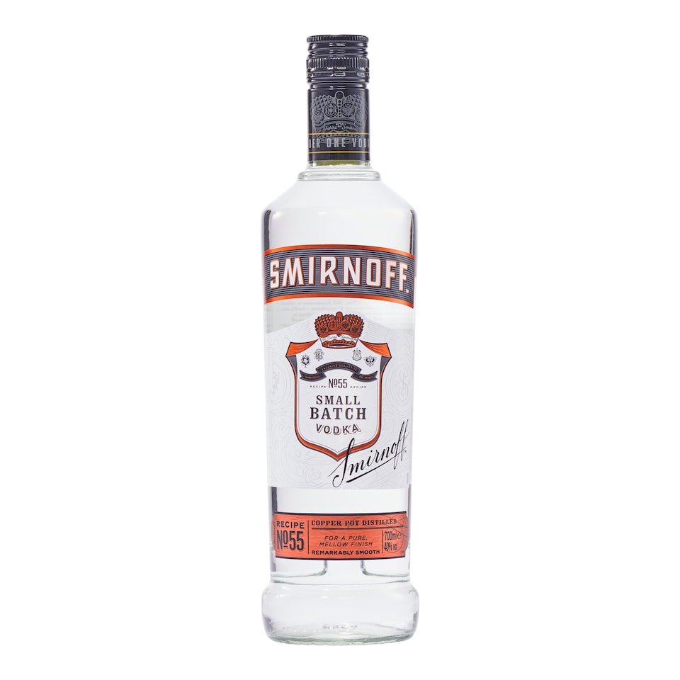 image 1 of Smirnoff No. 55 Black Small Batch Vodka Bottle 40% Vol 70cl