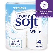 Tesco Luxury Soft Toilet Tissue White 4 Roll