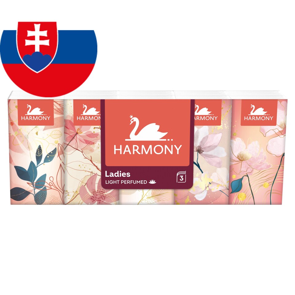 Harmony Ladies Light Perfumed papierové vreckovky 3 vrstvy 10 x 10 ks