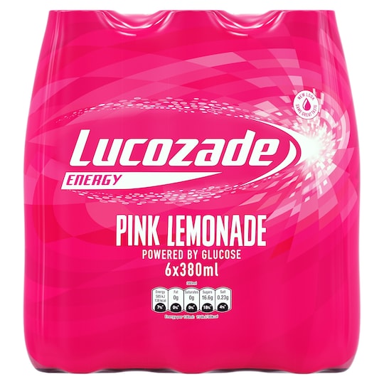 Lucozade Energy Pink Lemonade 6X380ml Tesco Groceries