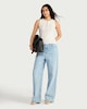 image 2 of F&F Cotton Rich Ribbed Button Detail Vest in White