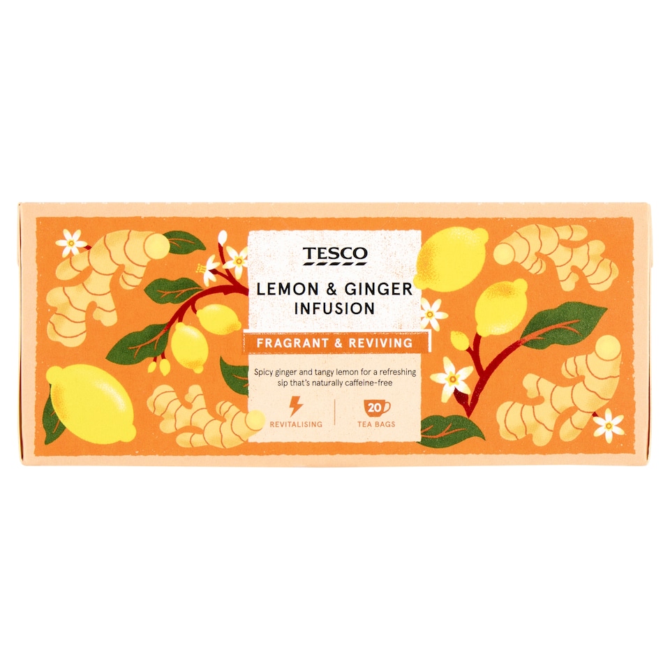 Tesco Ovocný čaj so zázvorom a citrónovou kôrou 20 x 2 g (40 g)