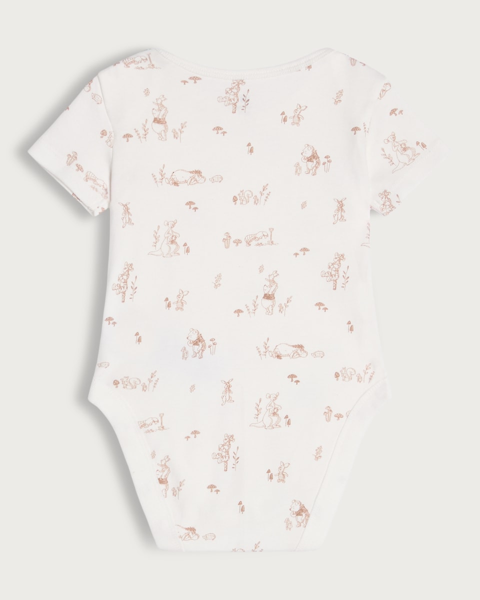 image 1 of Disney Winnie the Pooh 3-Pack Pure Cotton Bodysuits in Blue